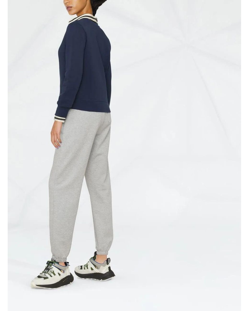 A.P.C. Blue Logo-Embroidered Long-Sleeve Sweatshirt