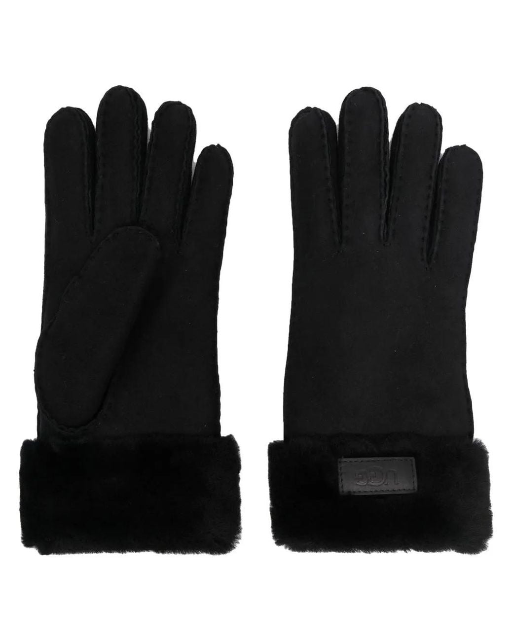 Ugg Black Handschuhe Mit Logo-Patch