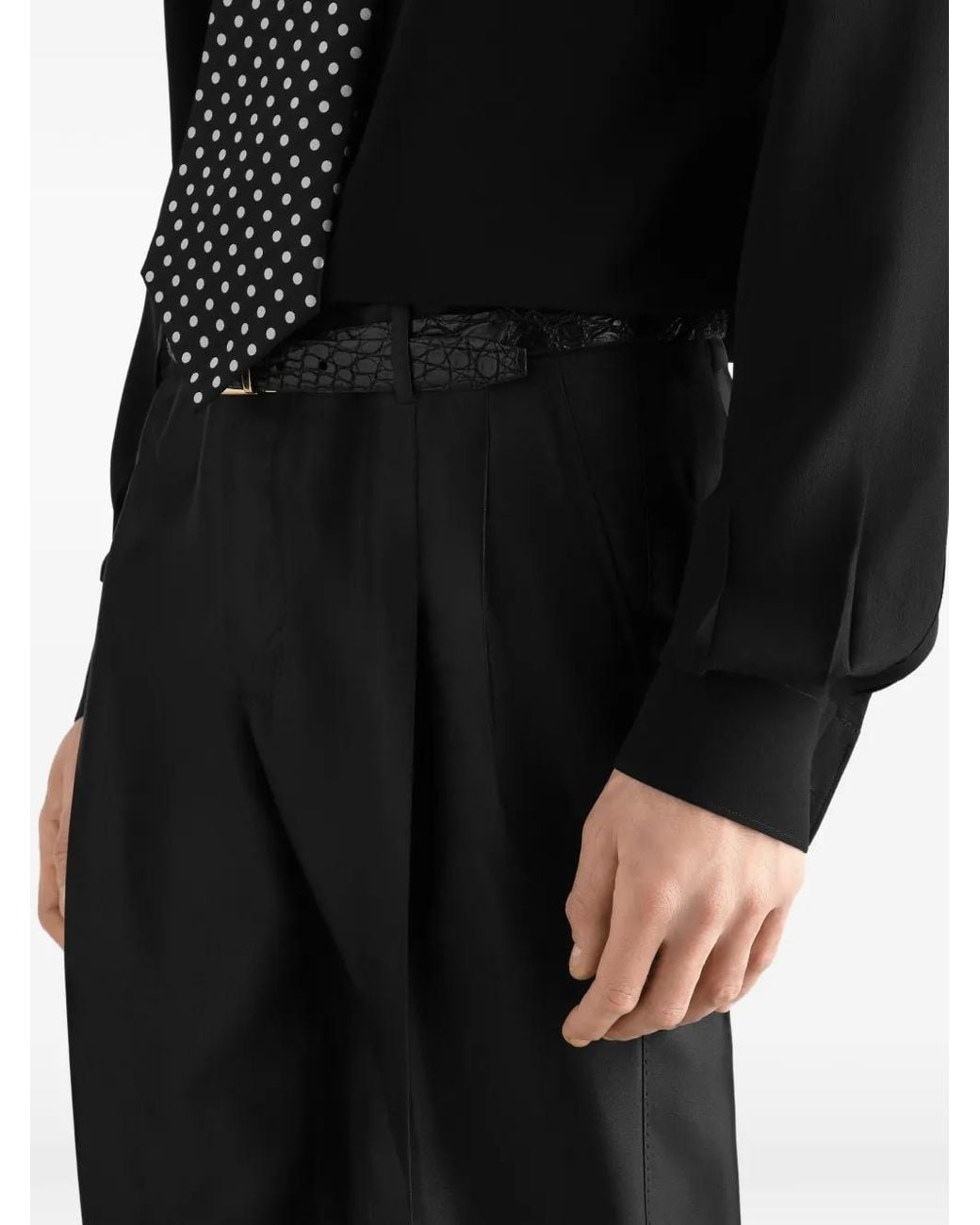 Dolce & Gabbana Black Exclusive Mikado Trousers for men