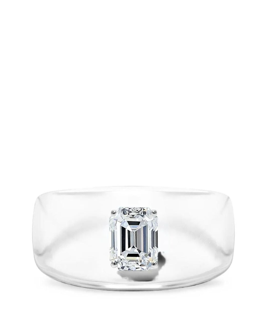 SOLO for Diamonds White Bague À Diamant Taille Émeraude