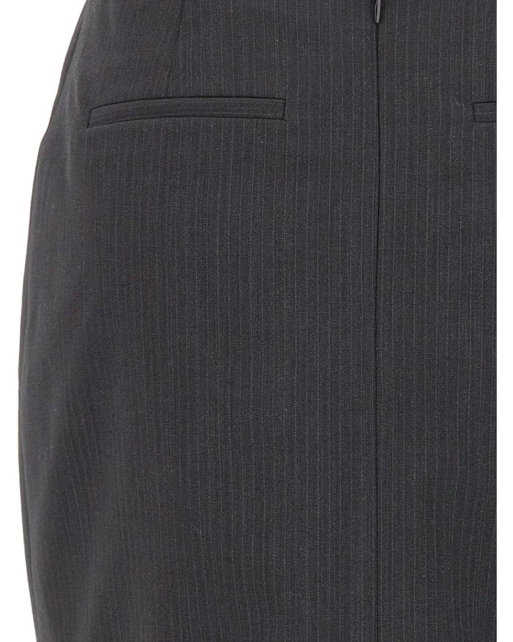 Herskind Black Debby Pinstripe Mini Skirt