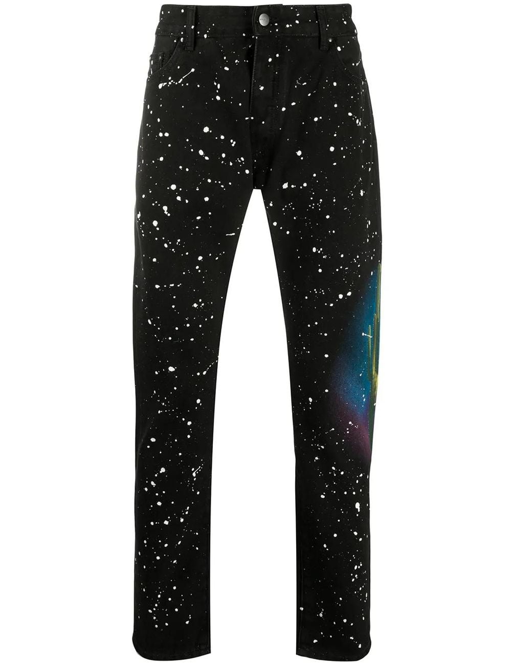 Palm Angels Black Cactus Print Jeans for men