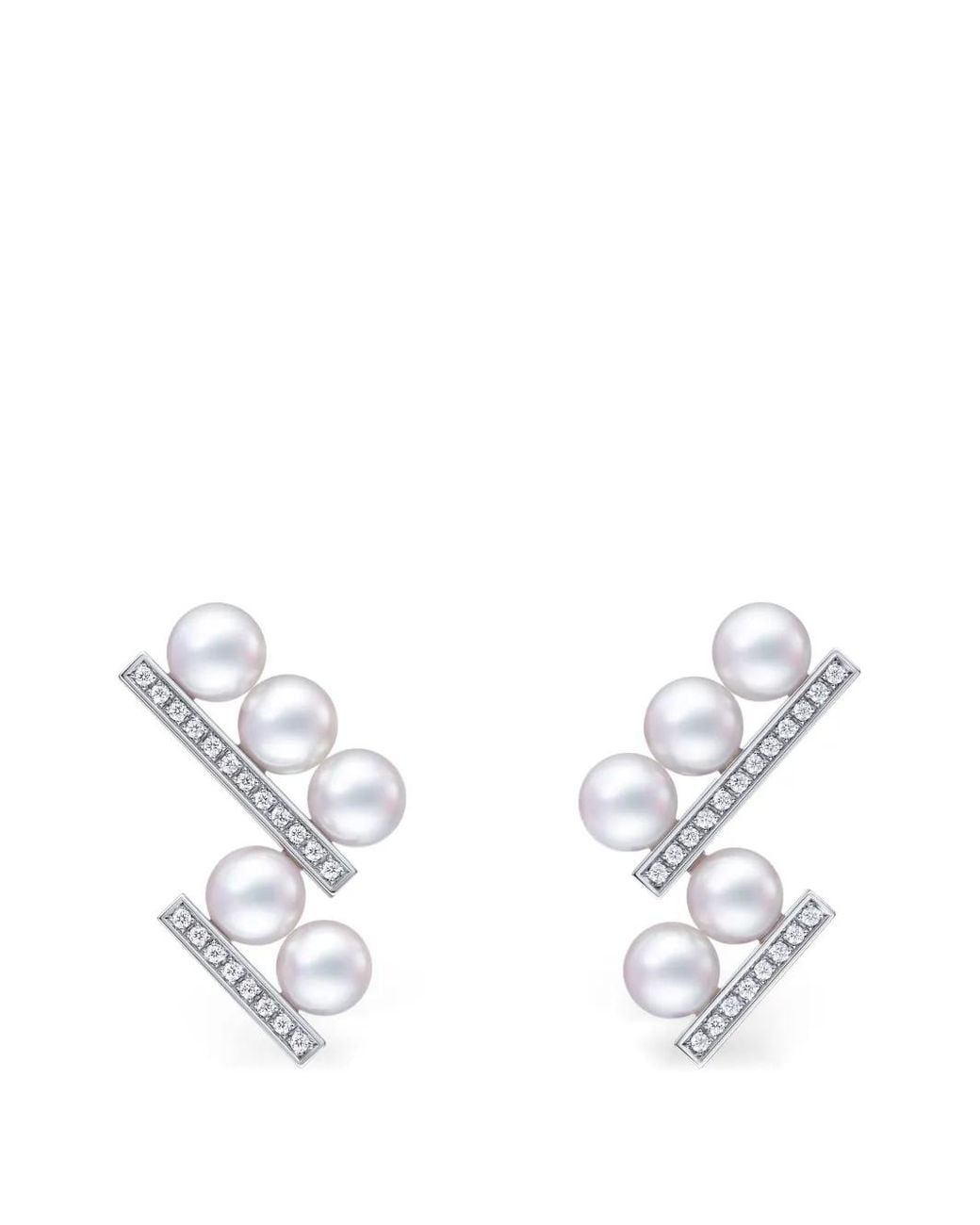 Tasaki White Balance Step Neo Diamonds Pave Earrings