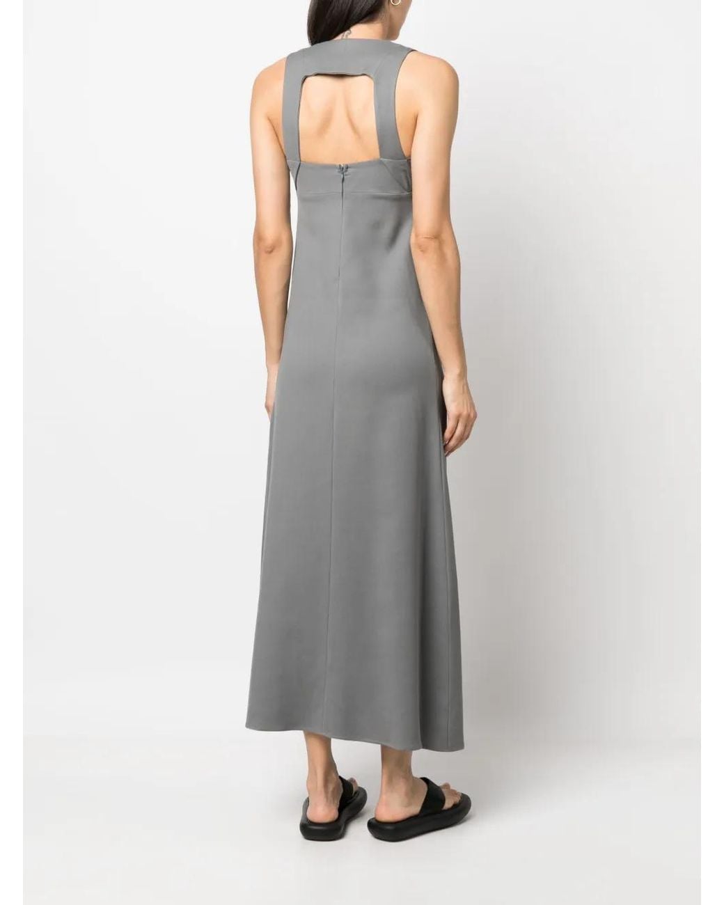 Alysi Gray Sleeveless Open-Back Dress