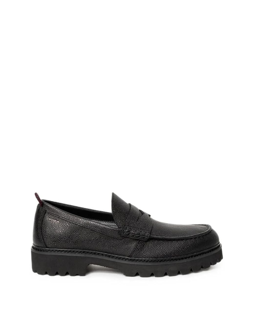 HUGO Black Lug-Sole Loafers for men