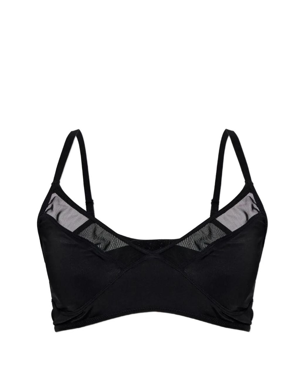 Heist Black Sheer-Panel Triangle Bra