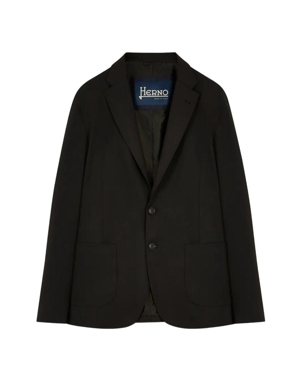 Herno Black Logo-Plaque Blazer for men