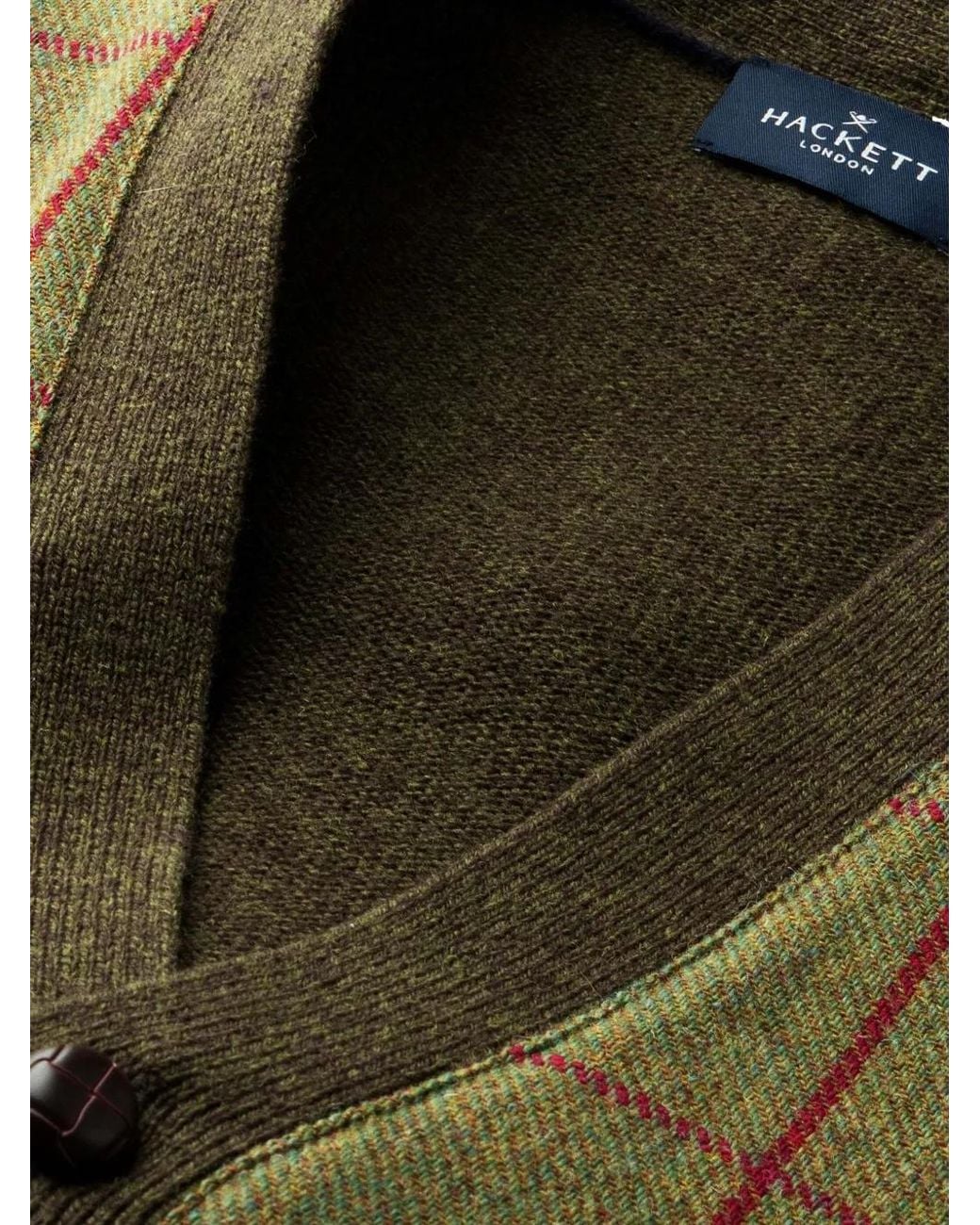 Hackett Green V-Neck Cardigan for men