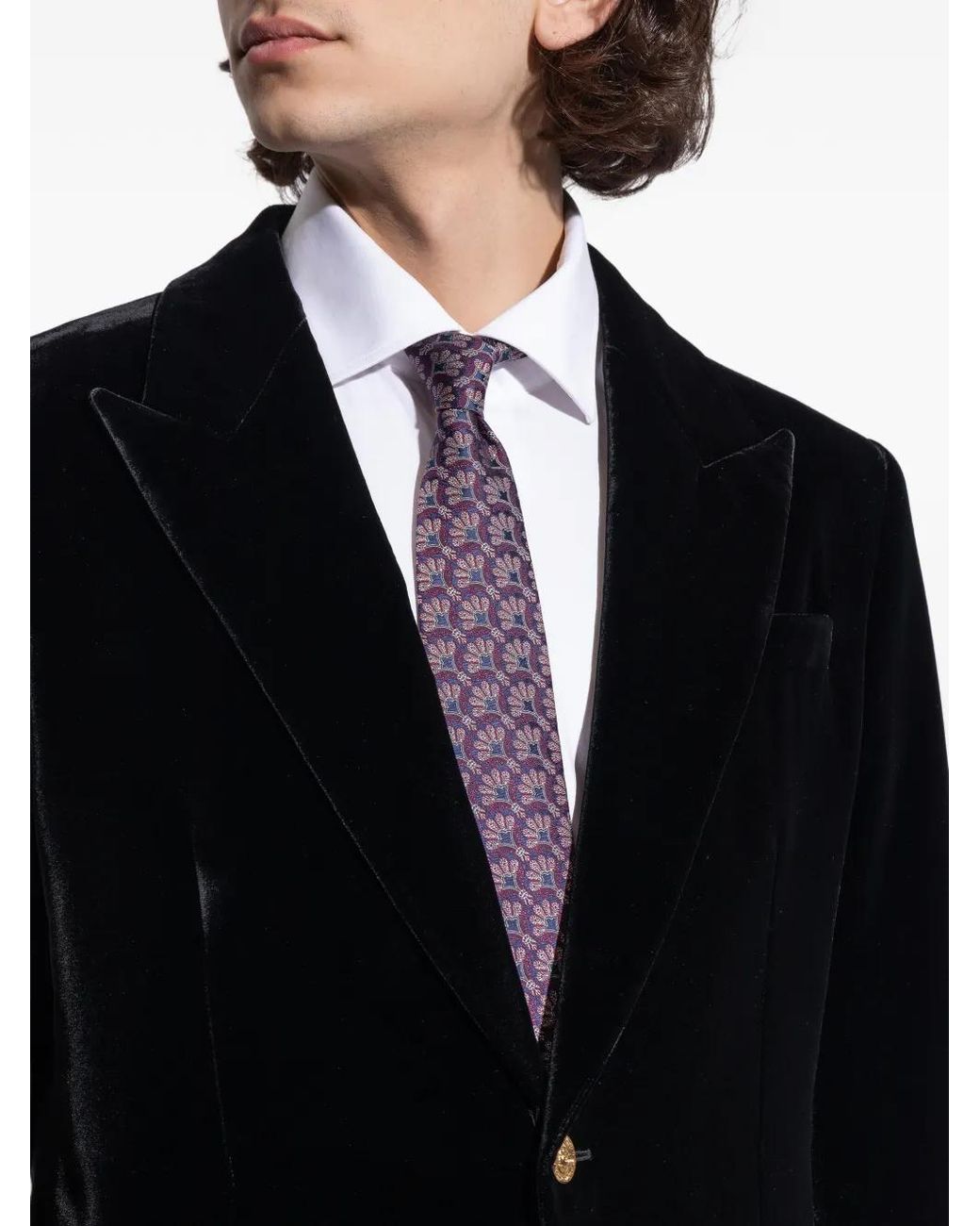 Corbata Con Motivo Etro de hombre de color Purple