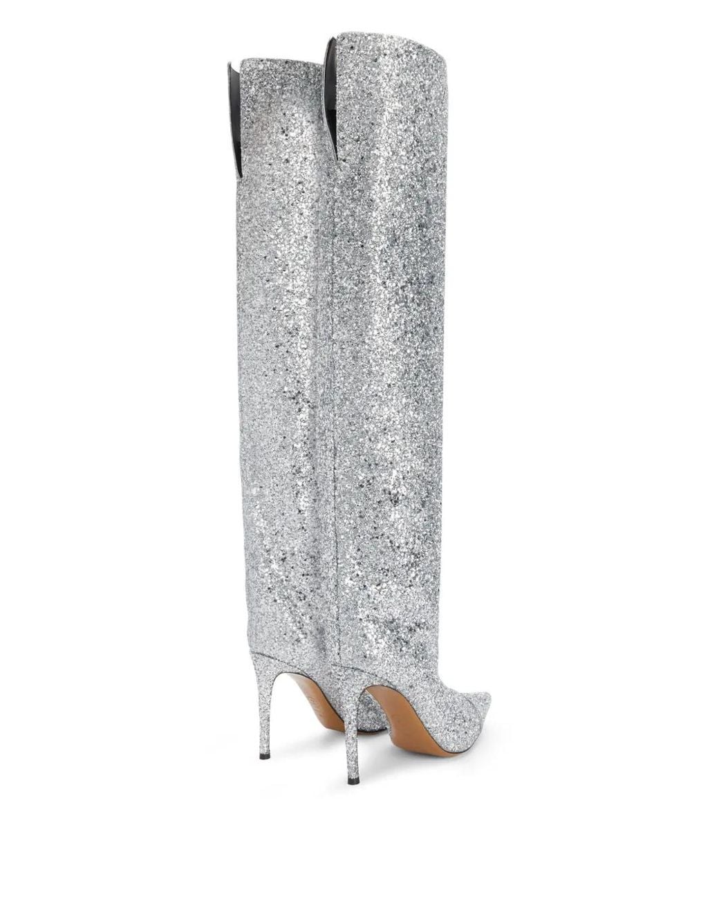 Alexandre Vauthier White 90Mm Viola Glittered Boots