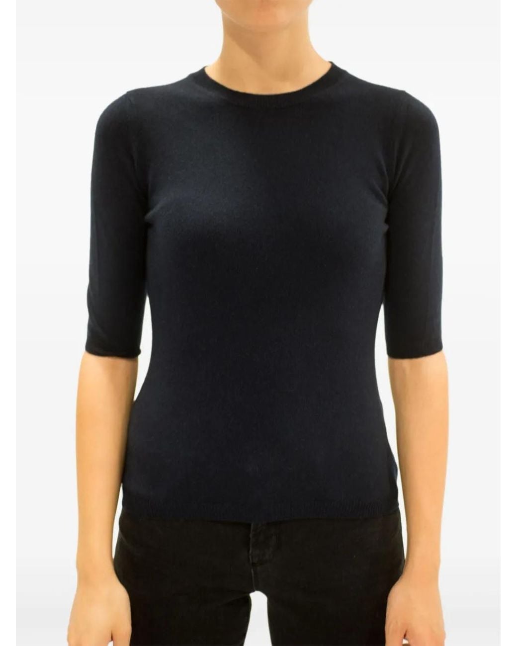 Top Con Cuello Redondo LA ROSE de color Black