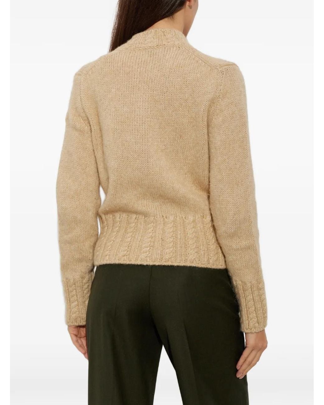 Moncler White Cable-Knit-Detail Cardigan