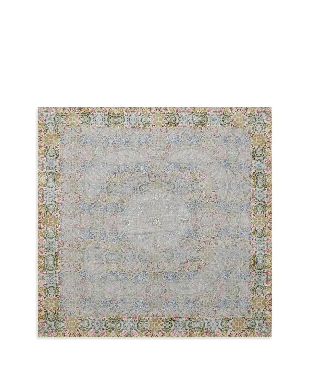 Pierre Louis Mascia Gray Floral Print Scarf