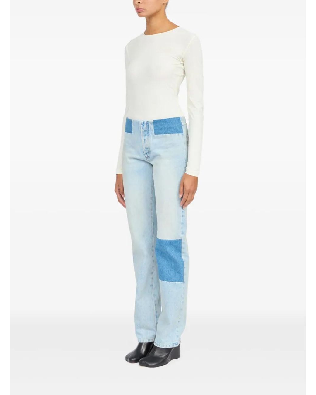 MM6 by Maison Margiela Blue Patch-Detail Jeans