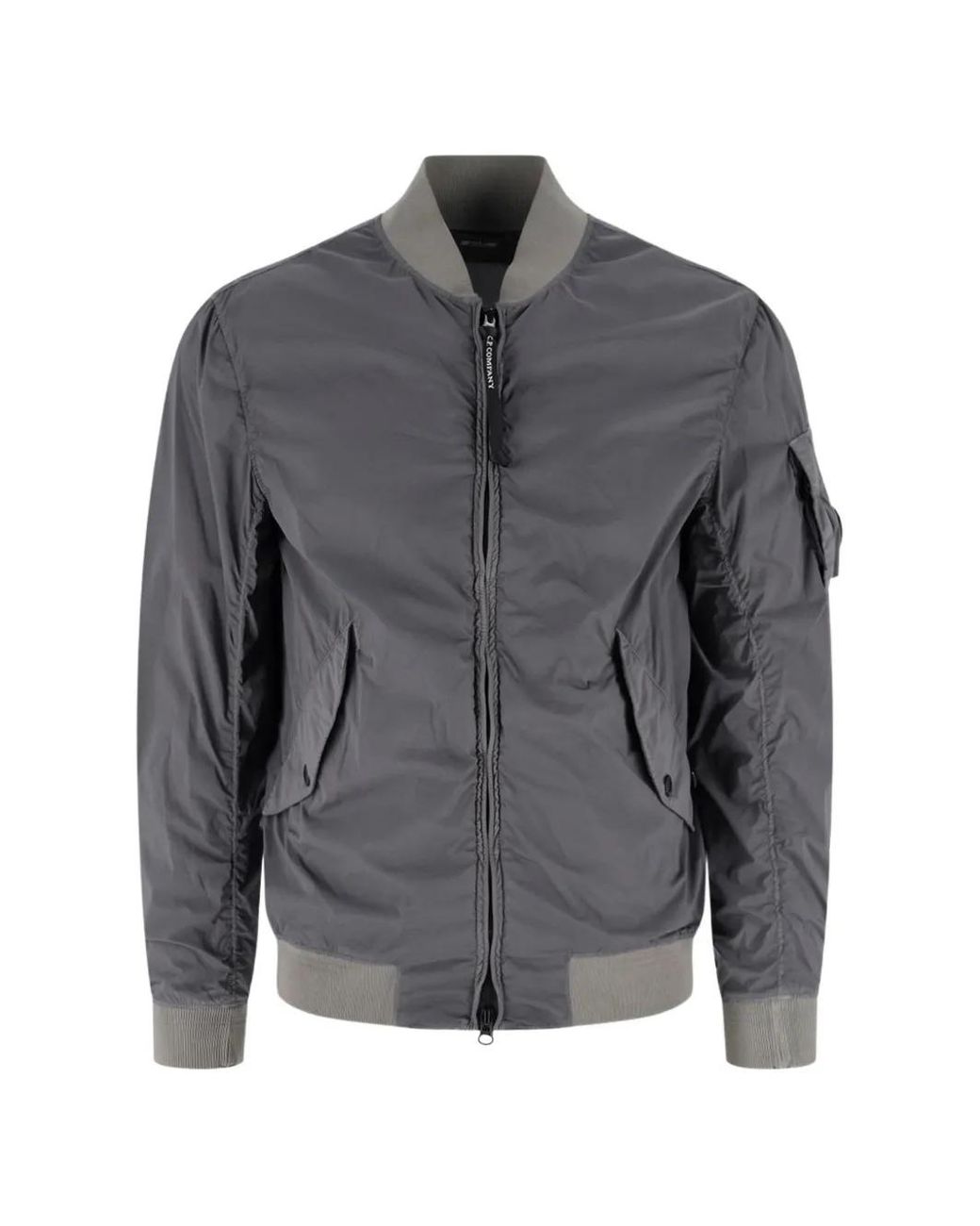 C P Company Gray Nycra-R Lens Bomber Jacket for men
