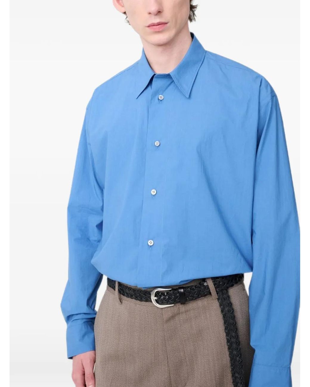 Studio Nicholson Blue Hal Dropped-Shoulder Shirt for men