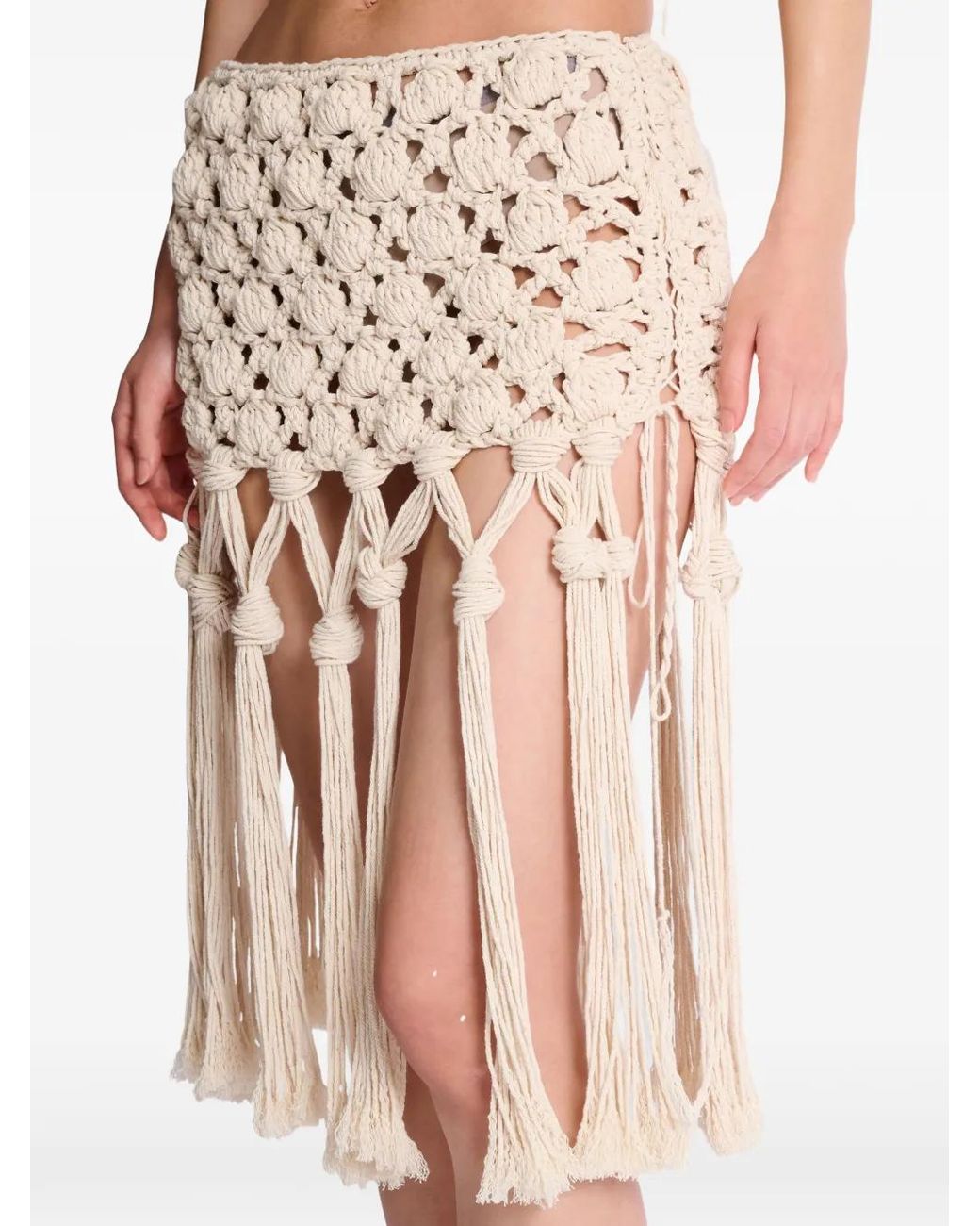 Balmain White Crochet Skirt