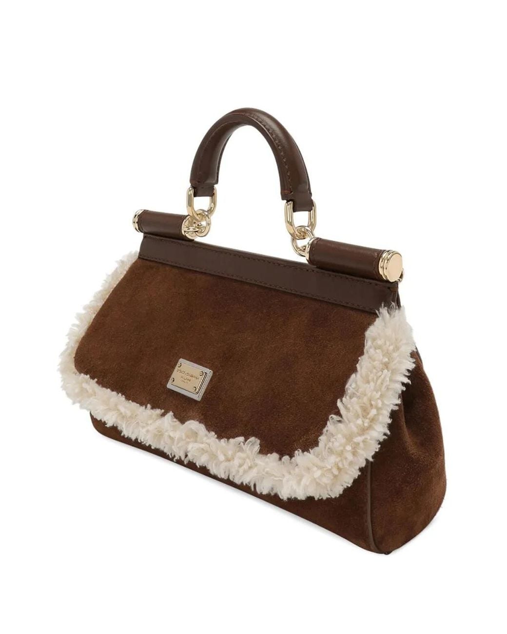 Dolce & Gabbana Brown Sicily Small Tote Bag