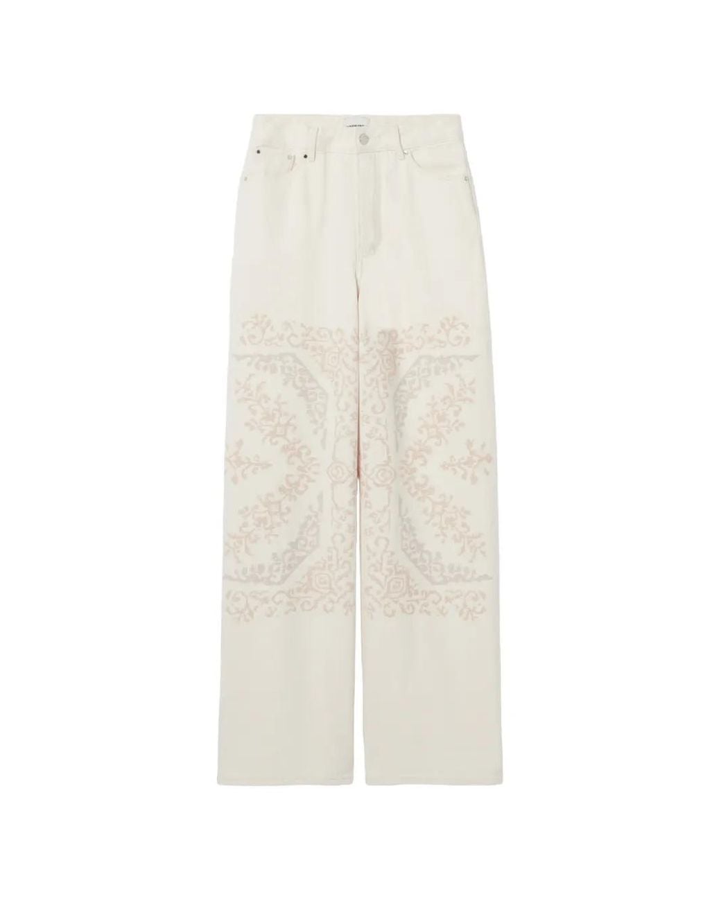 Claudie Pierlot White Cp Embroidered Denim Jeans
