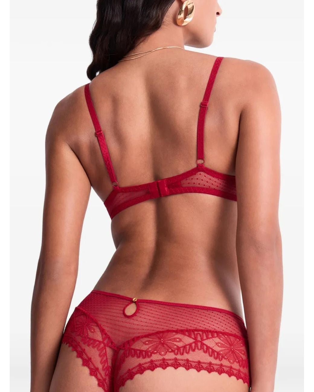 Aubade Red Mystery Of Love Lace Briefs
