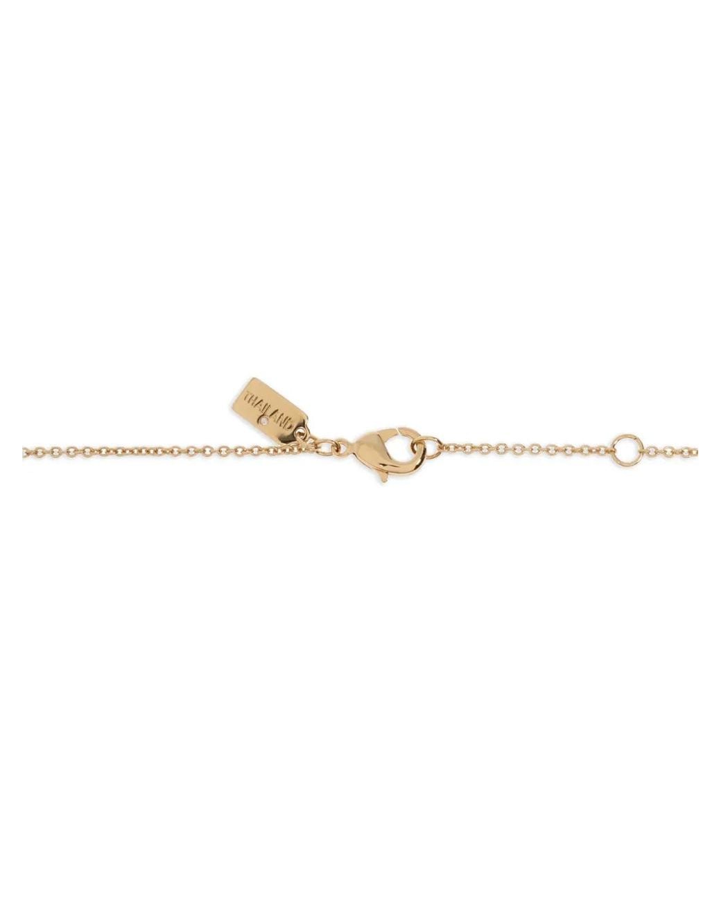 COACH White Signature Pendant Necklace