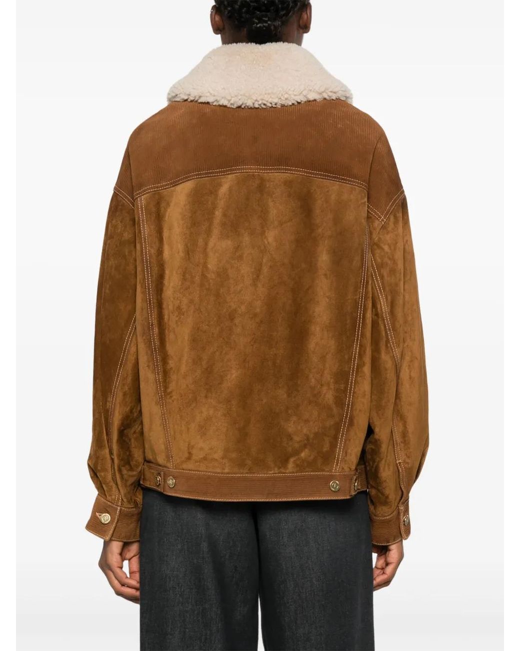 Golden Goose Deluxe Brand Brown Db Leather Suede Jacket Tobacco