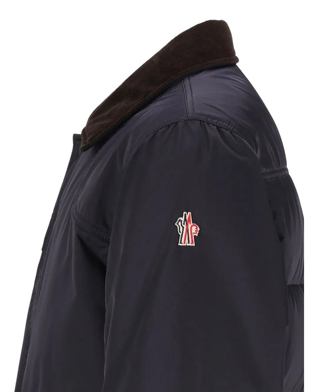 Moncler Blue Louron Corduroy-Collar Jacket for men