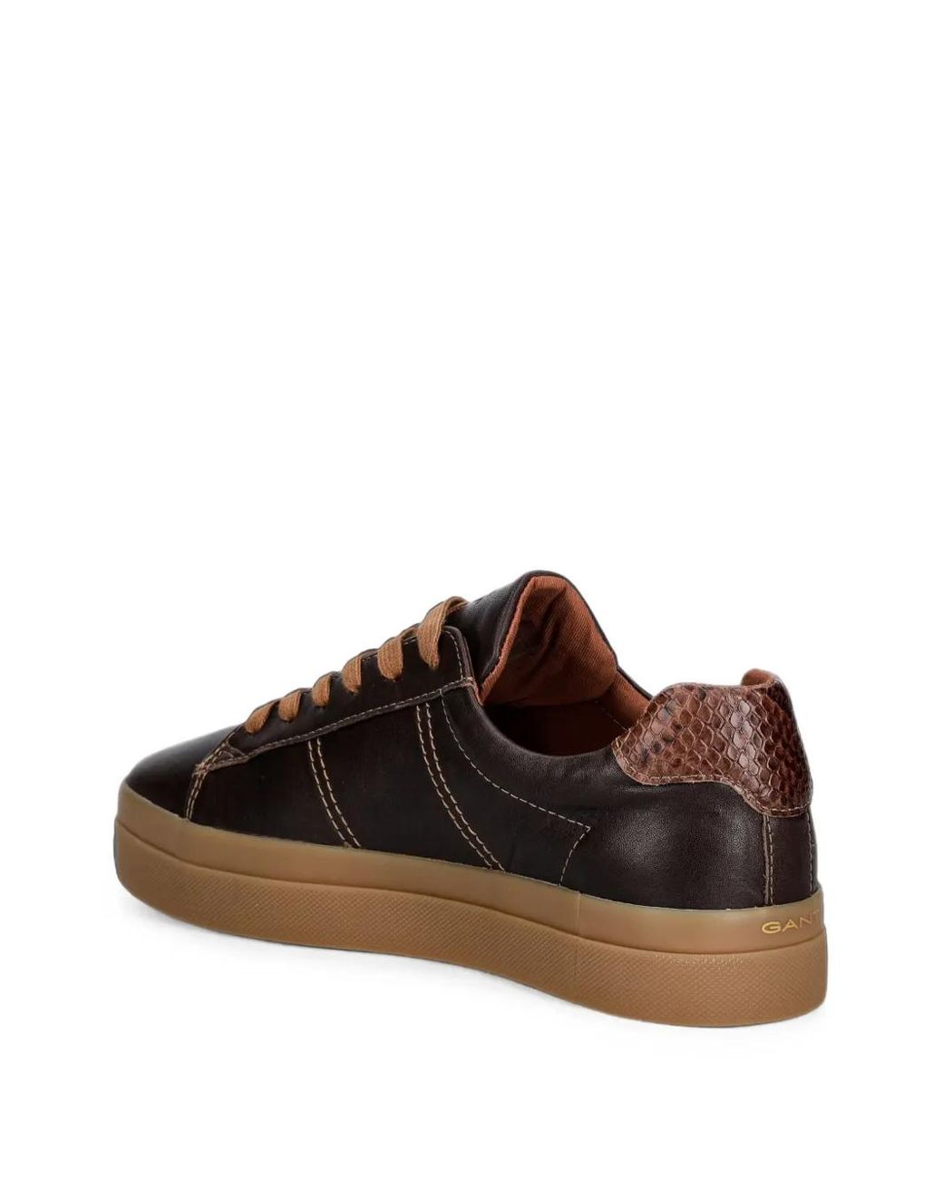 Gant Brown Snake-Effect Panelled Sneakers
