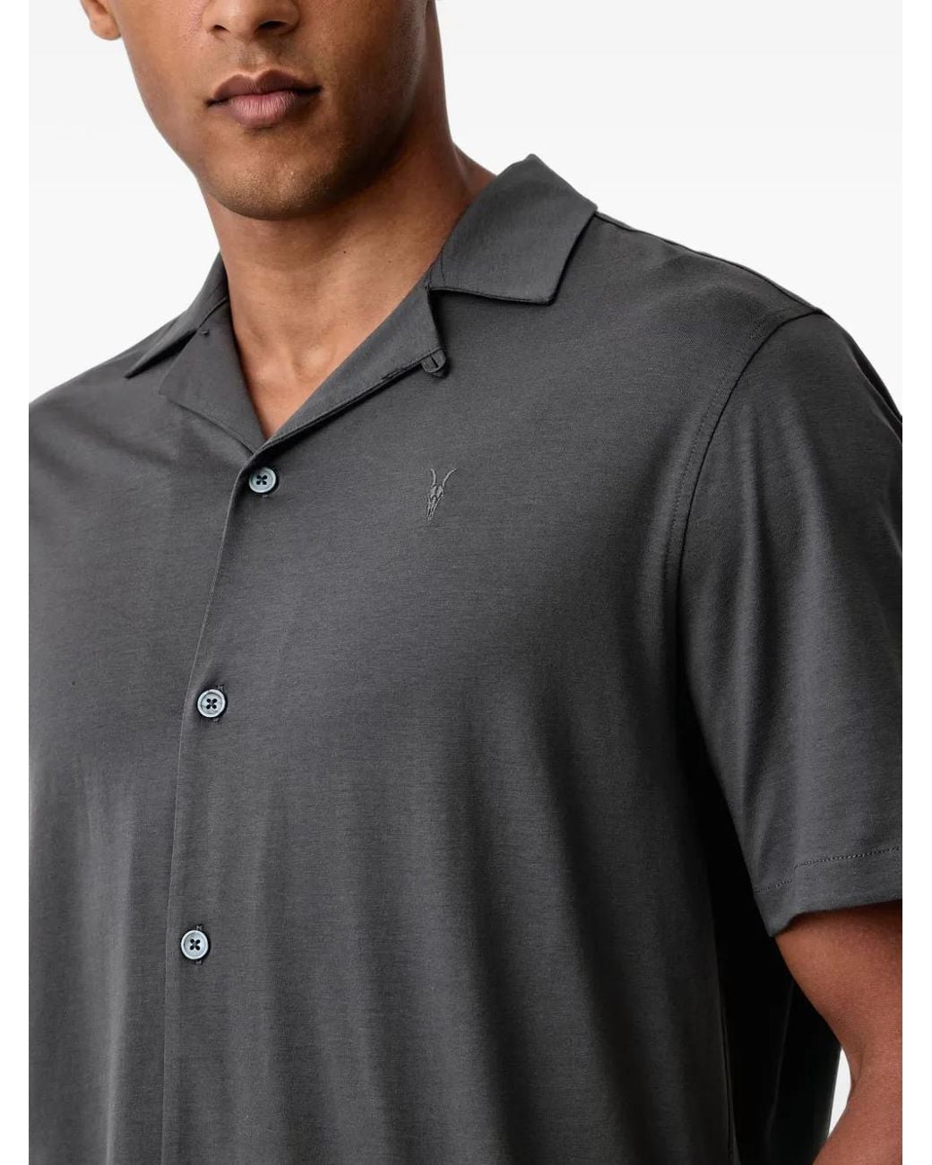 AllSaints Black Hudson Short-Sleeve Shirt for men