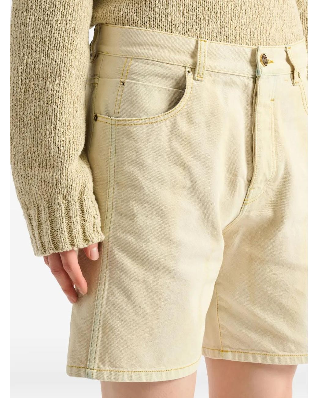 Balmain Denim Bermuda Shorts Met Vervaagd Effect in het Natural voor heren