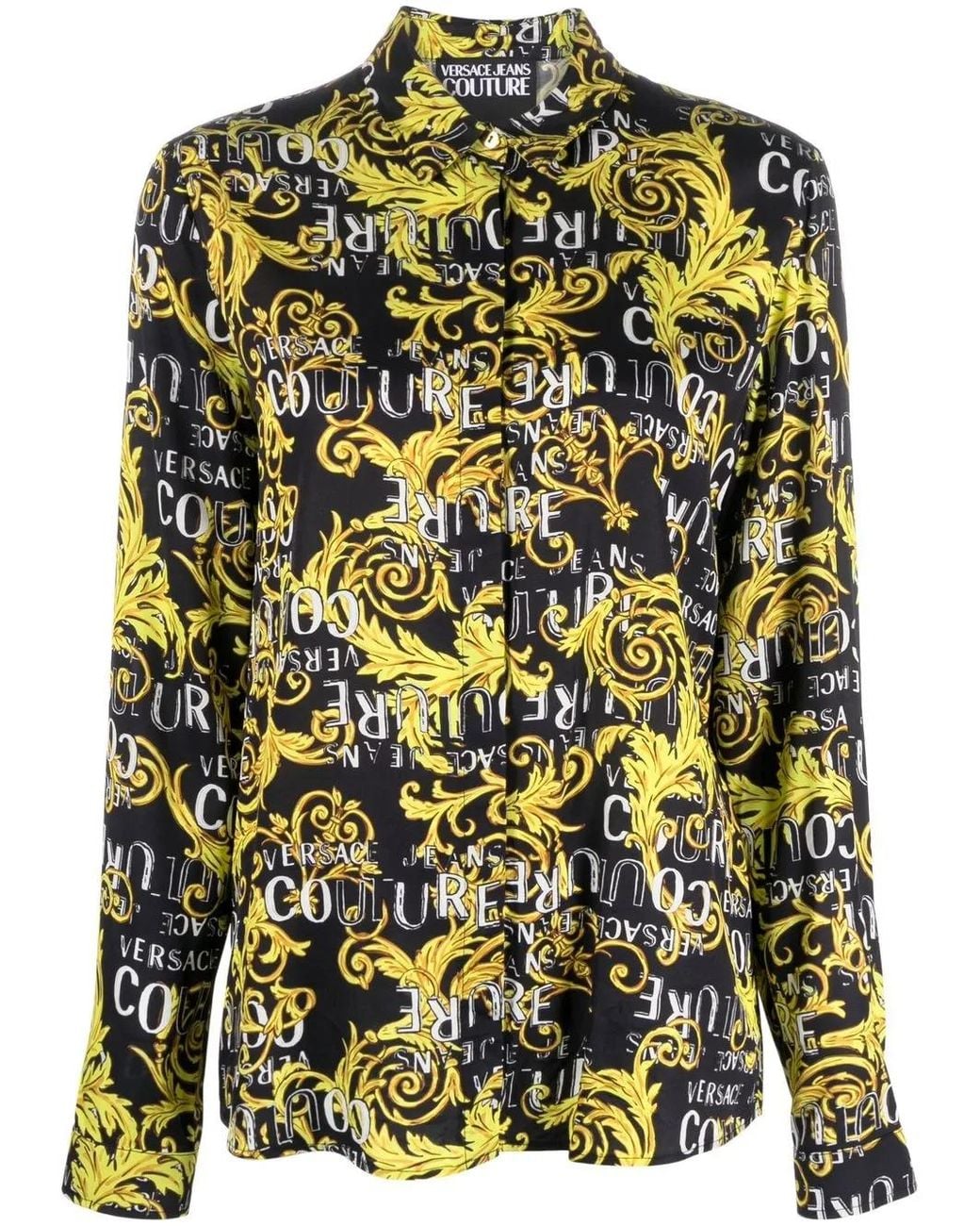 Versace Jeans Couture Black Logo Print Shirt