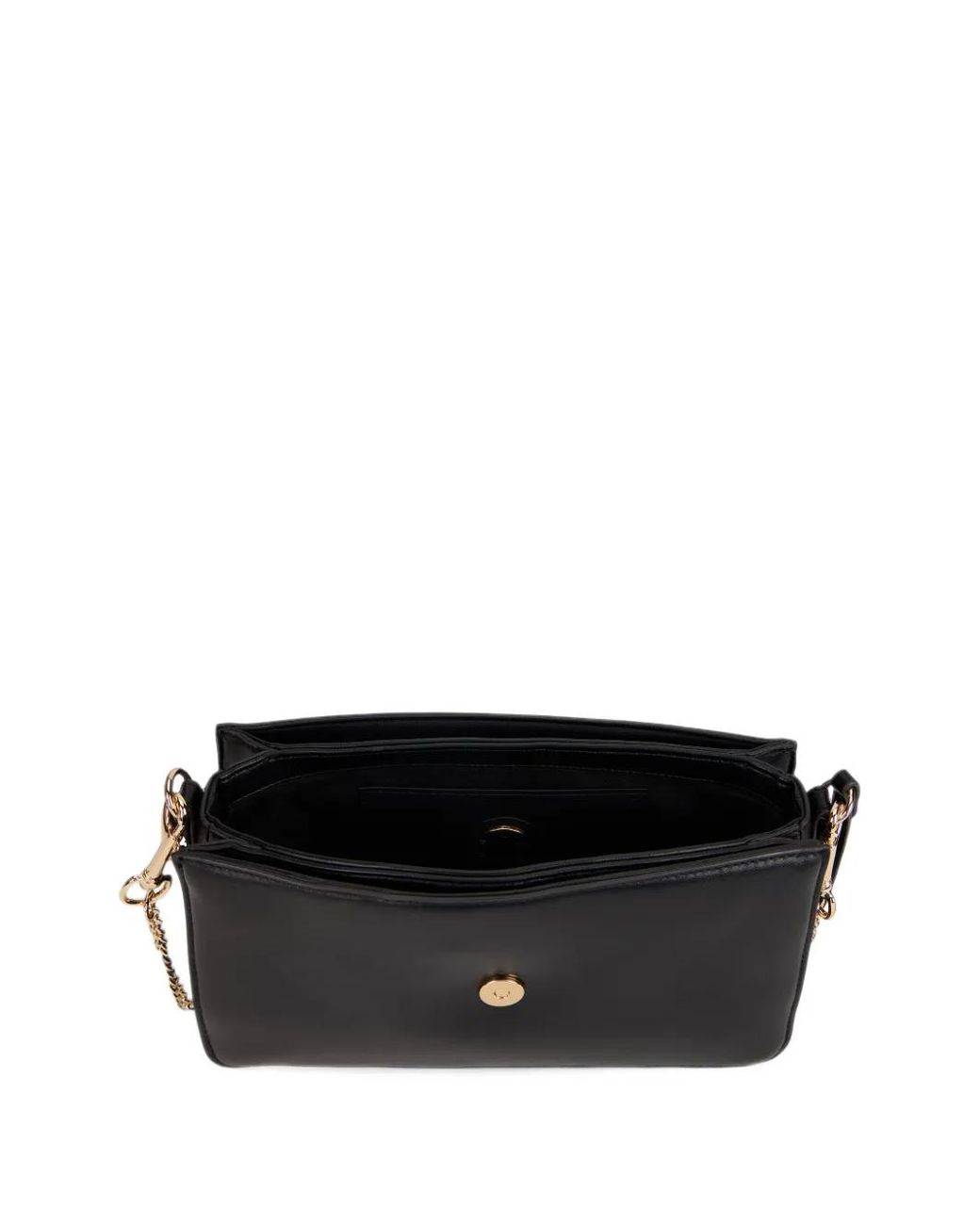 Love Moschino White Clothespin-Plaque Chain-Link Shoulder Bag
