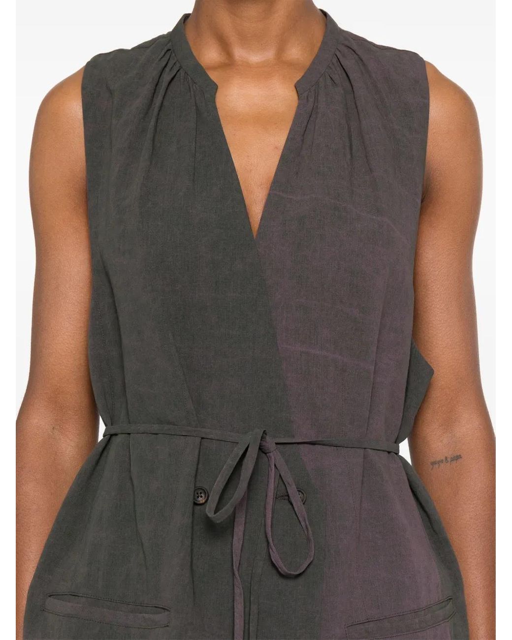 Ziggy Chen Gray Panelled Waistcoat