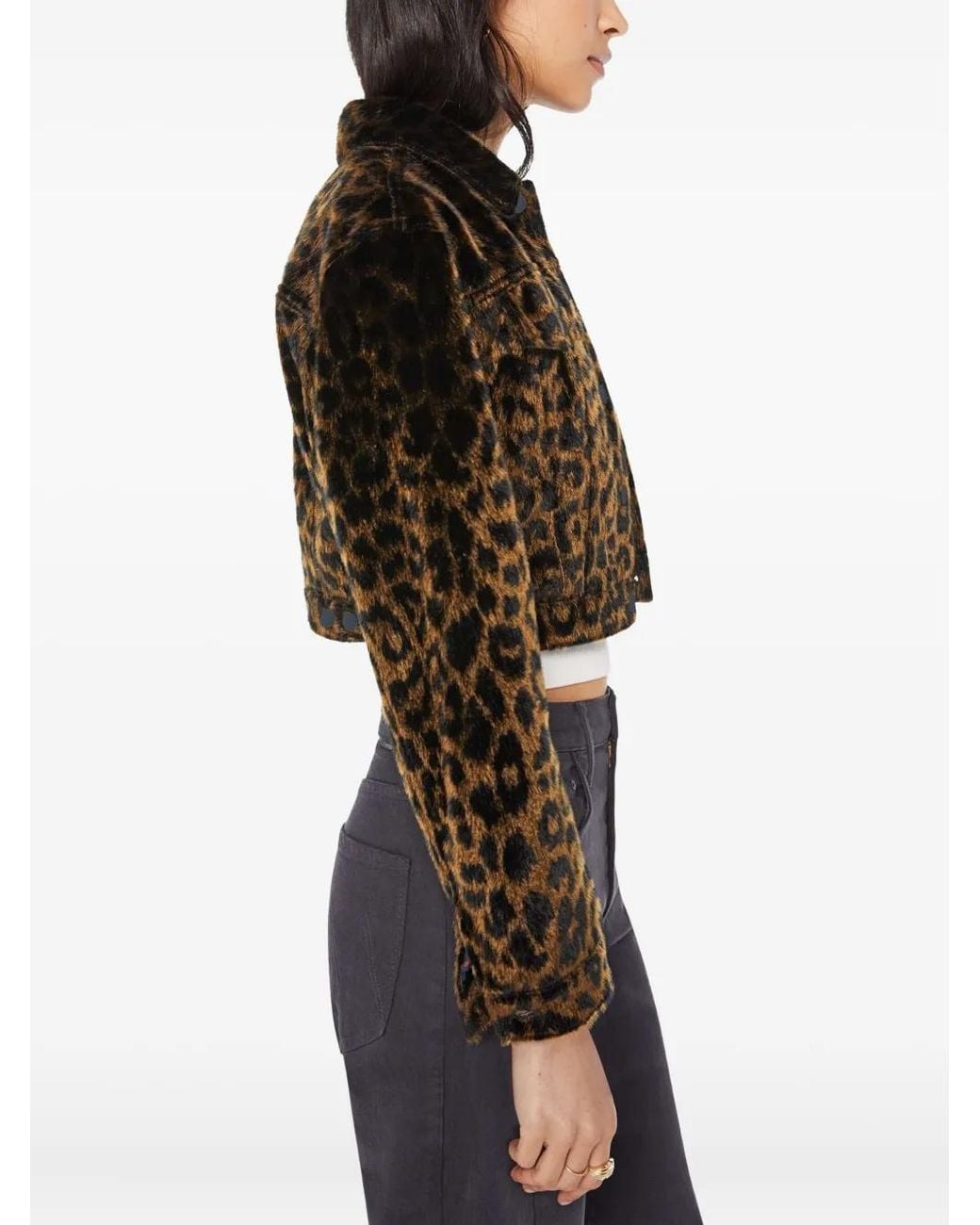 Mother Black The Short Stack Leopard Jacket