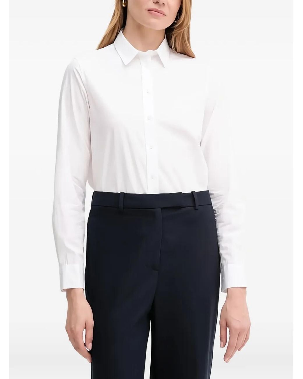Gant White Chemise À Boutonnière Sur Le Devant