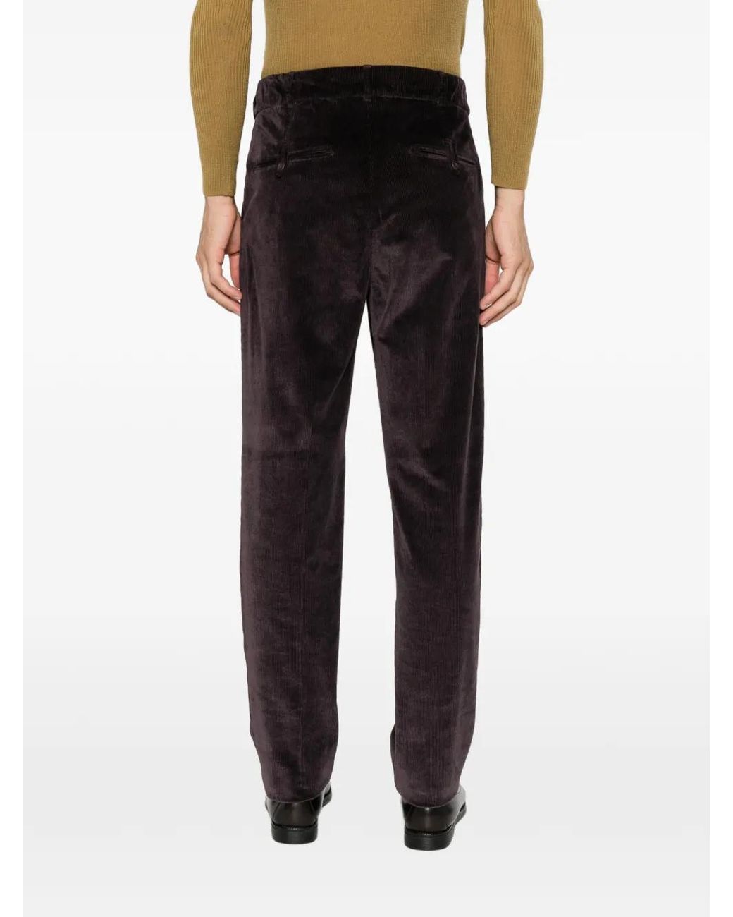 Eleventy Black Corduroy Trousers for men