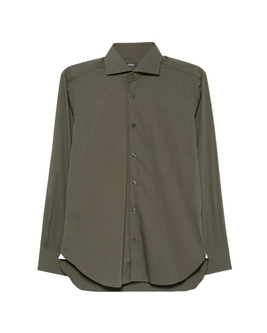Barba Napoli Green Spread-Collar Shirt for men