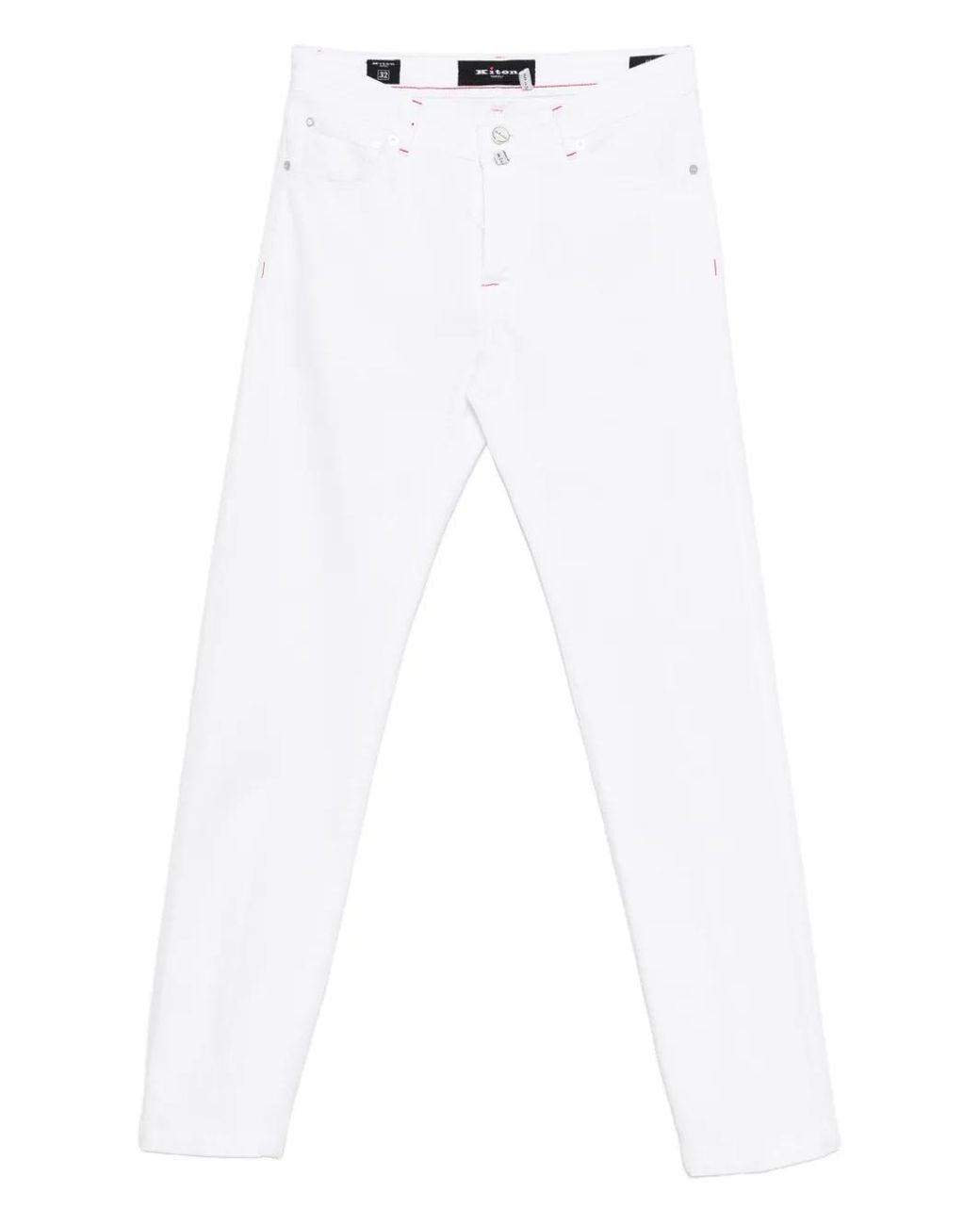 Kiton White Slim-Fit Jeans for men