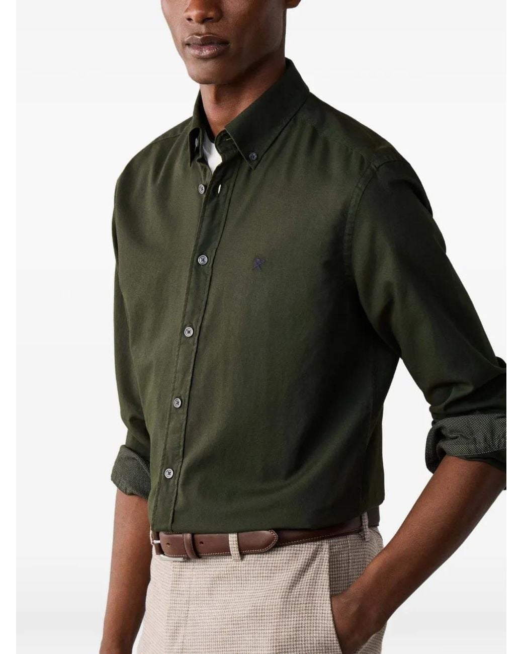 Camisa Oxford Brompton Con Botones Hackett de hombre de color Green