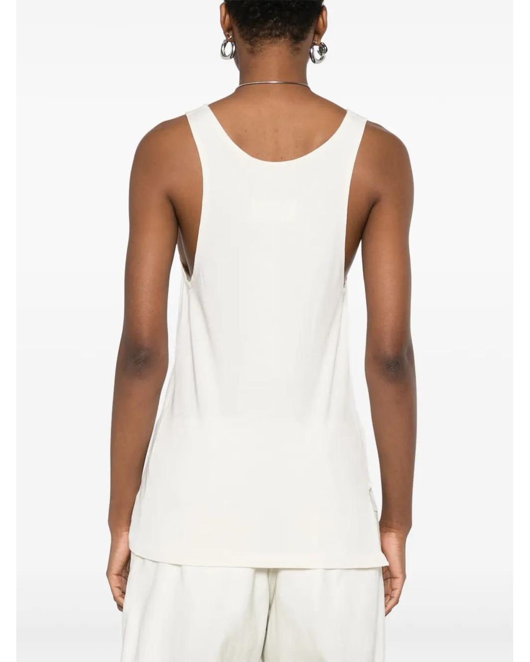 Maison Margiela White Logo-Print Tank Top