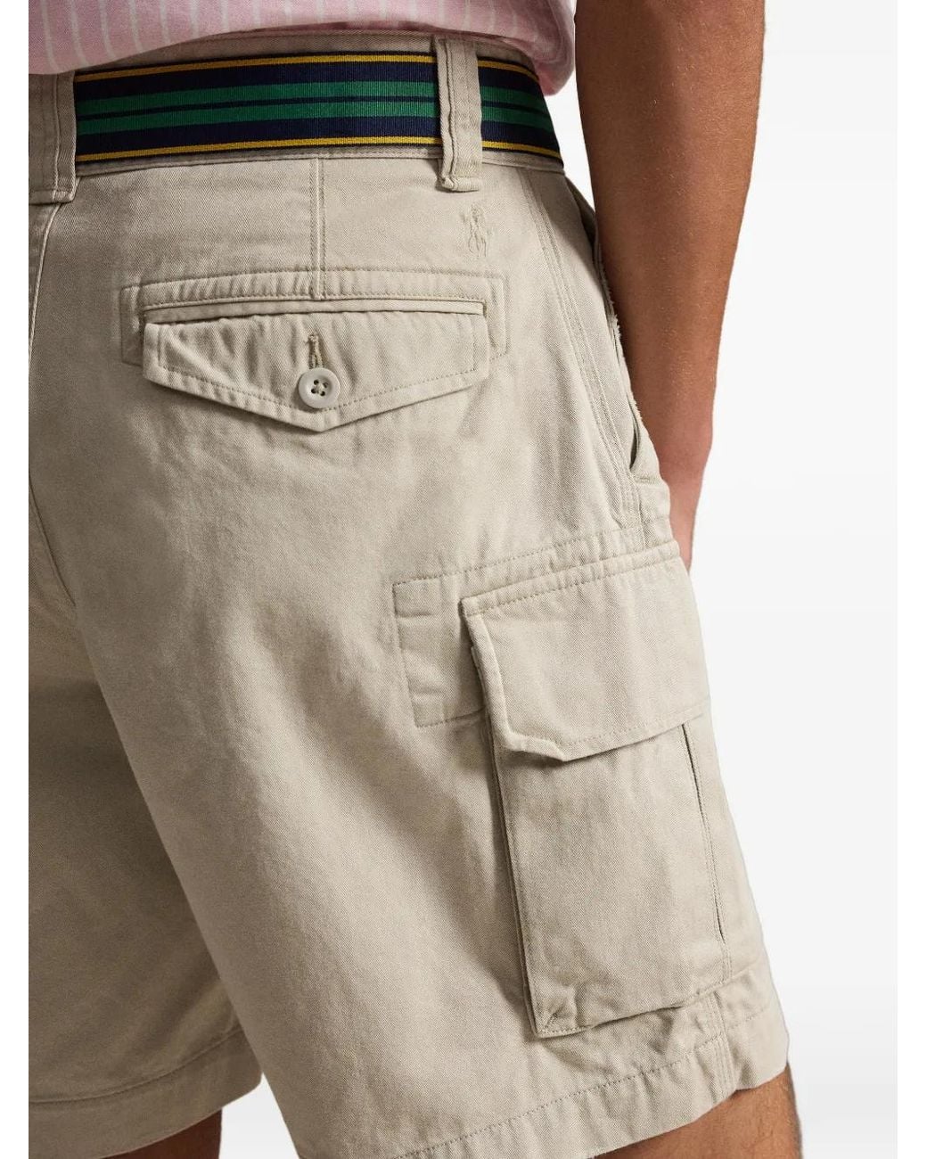 Polo Ralph Lauren White Cargo Bermuda Trousers for men