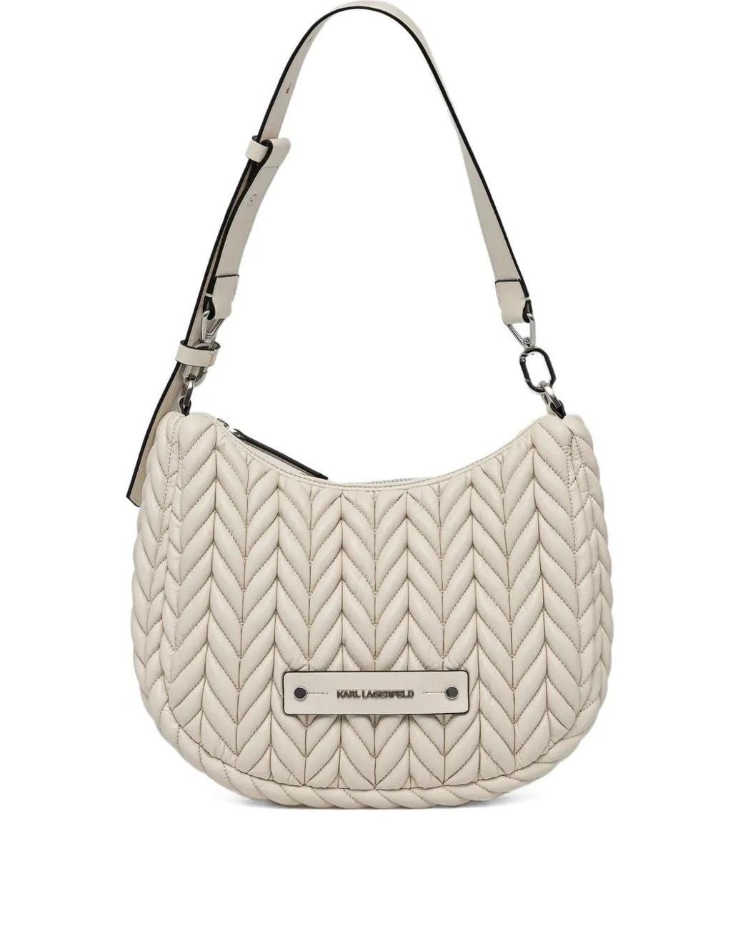 Karl Lagerfeld White K/Weave Small Shoulder Bag