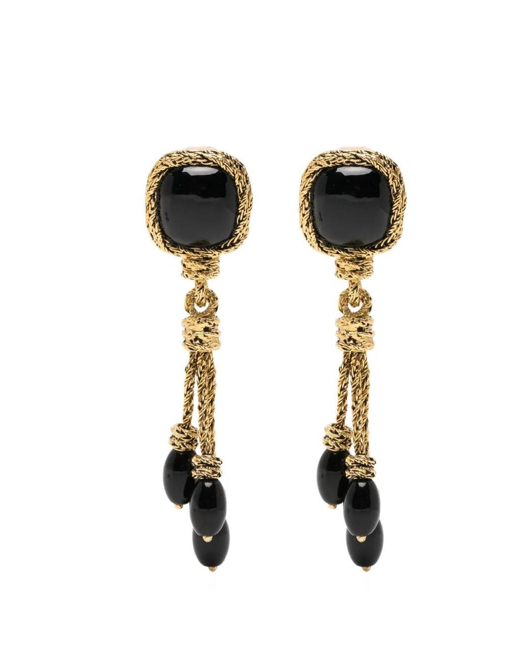 Aurelie Bidermann Black Miki Onyx Earrings