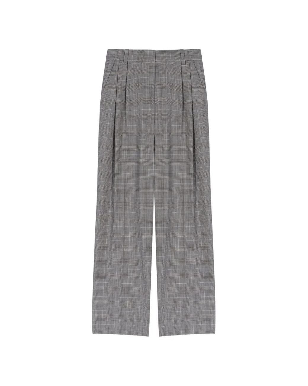 Maje Gray Checked Suit Trousers