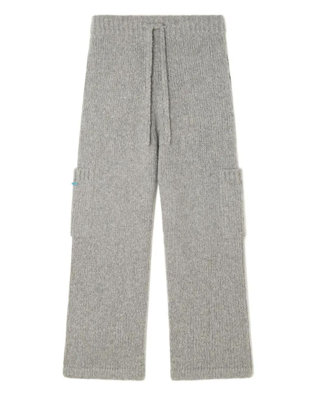 Alanui Gray Drawstring Knitted Trousers for men