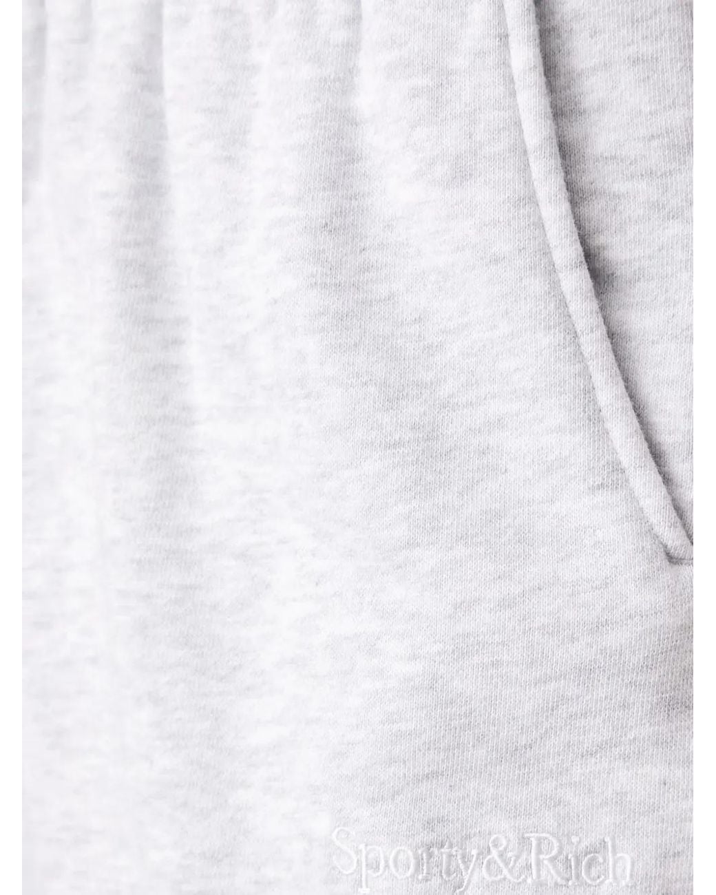 Sporty & Rich White Brianno Serif Elasticated Track Pants