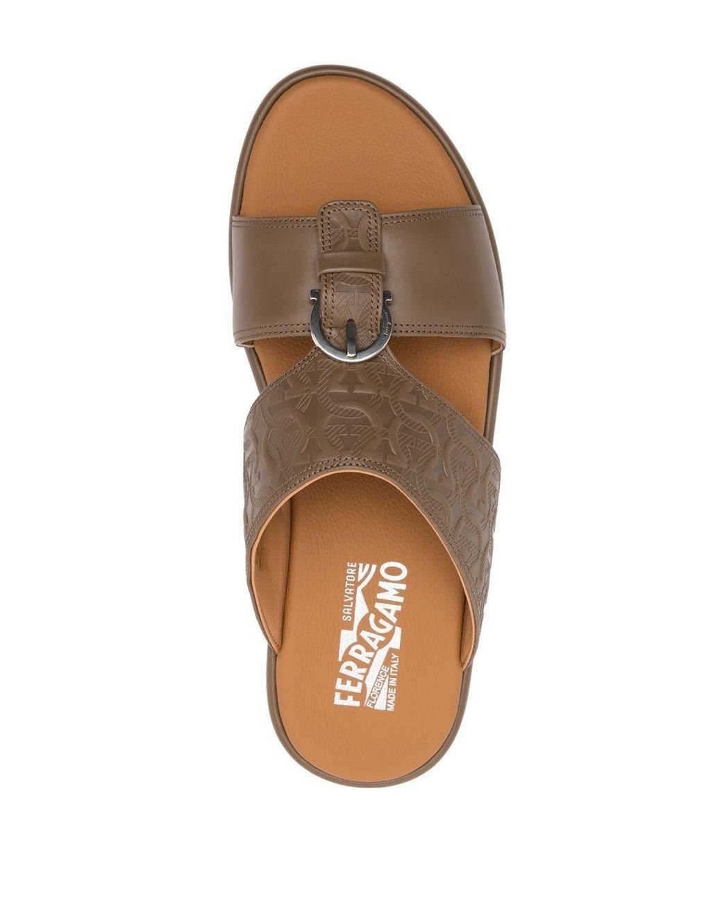 Ferragamo Murray Open Toe Sandals in Brown for Men | Lyst UK
