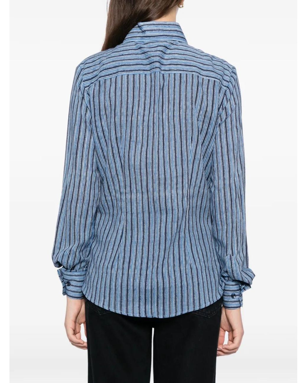BLAKLACE Blue Striped-Printed Shirt
