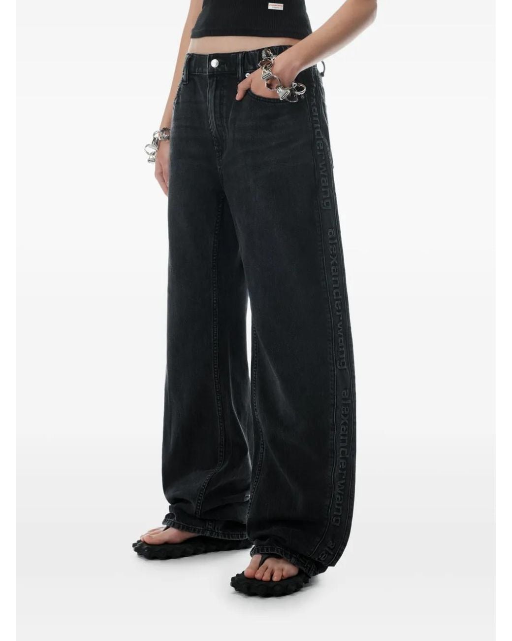 Alexander Wang Blue Logo-Embossed Balloon Jogger Trousers