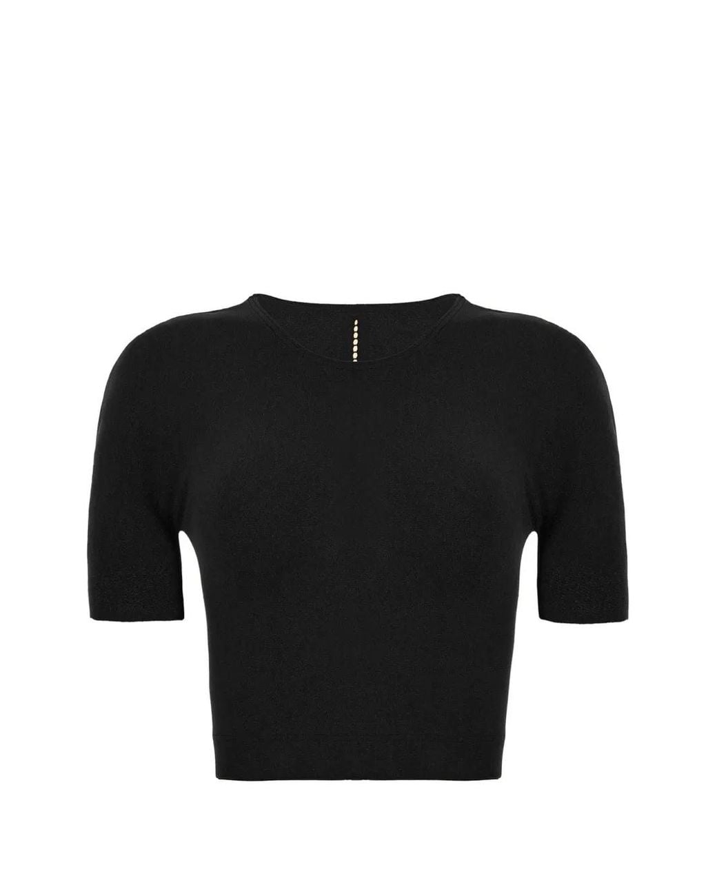 Wolford Black Seamless Short-Sleeved Cropped T-Shirt